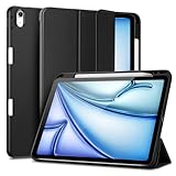 ESR für iPad Air 11 Zoll M3/M2 Hülle, iPad Air 7/6/5/4 Hülle (2025/2024/2022/2020) mit stifthalter, 10,9 Zoll Case, Flexible Weiche Hülle, Rebound Serie, Schwarz
