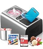 3-in-1 Eismaschine 2L mit integriertem Kompressor, kein Vorfrieren, 4 Modi, Kühlfunktion, LCD-Display & Timer, Frozen Joghurt-Maschine für Eis/Joghurt/Gelato/Sorbet