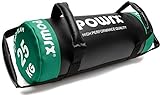 POWRX Power Bag aus Kunstleder - 5-30kg, Flexible Trainingsintensität - Kraft- und Ausdauertraining - Robust, drinnen/draußen geeignet - Inkl. Workout-Anleitung - Schwarz/Dunkelgrün