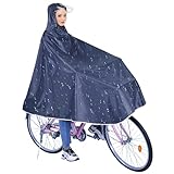Cresbel Wasserdicht Radfahren Regen Poncho: Fahrrad Compact Regen Cape mit Kapuze, Portable Leichte Regenjacke, Wiederverwendbare Radfahren Regen Poncho für Fahrräder, Mountainbikes, Elektrofahrräder