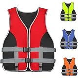 Sicherheits-Schwimmweste Erwachsene, Robust & Komfortabel Für Kajakfahren, Schnorcheln & Wassersport (Rot M)