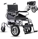 Broobey Faltbare elektrische Rollstühle für Erwachsene, Kapazität 120Kg, elektrischer Rollstuhl, elektrischer motorisierter Rollstuhl für Senioren 12' Flexibles Vorderrad