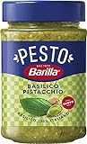Barilla Pesto Basilico e Pistacchio 12x190g | Glutenfreie Italienische Pasta-Sauce mit Basilikum und Pistazien, Nudel-Soße, grünes Pesto