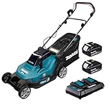 Makita DLM432PG2 Twin 18V (36V) Li-Ion LXT 43cm Rasenmäher komplett mit 2X 6,0Ah Akkus und Twin Port Ladegerät