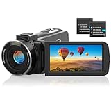 Videokamera 1080P 36MP Camcorder, Vlogging Kamera 30FPS 16X Digitalzoom für Streaming-Videoaufzeichnung, Tiktok, YouTube, Videokamera mit IR-Nachtsicht, 3,0-Zoll-IPS-Bildschirm, 2 Batterien