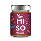 Fairment Premium Aka Tsubu Miso - Traditionell fermentiert - 100% bio - Vegan und glutenfrei - Ideal für Suppen - Glas 200g