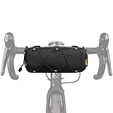 Rhinowalk Lenkertasche Fahrrad, Fahrradtasche vorne Lenker, Fahrradkorb, Mountainbike, Rennrad, Pendler-Umhängetasche, professionelles Fahrradzubehör Schwarz+Schwarz