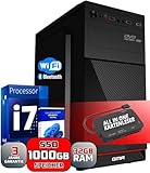 Desktop PC Mit Windows 11 Pro, Intel Core i7, 32GB RAM, 1024GB NVME SSD, 250 Watt Stromversorgung, HDMI Adapter Inklusive. Leistungsstarker Windows 11 Rechner Für Anspruchsvolle Anwendungen