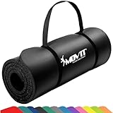 MOVIT Gymnastikmatte, hautfreundlich und phthalatfrei, in 3 Größen und 12 Farben - Auswahl: 190cm x 60cm x 1,5cm in schwarz
