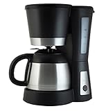 Tristar Kaffemaschine mit Thermokanne - 1 L Fassungsvermögen, Wasserstandsanzeige, für 8-10 Tassen, CM-1234, Schwarz