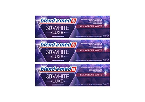 3x blend-a-med 3DWhite Luxe Glamorous WHITE Zahnpasta 75 ml