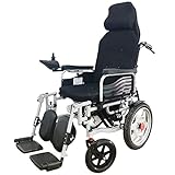 CASEGO Elektrischer Rollstuhl, leicht, tragbar, faltbar, manuell, elektrisch, zwei Modi, für Zuhause, ältere Menschen, Freizeit, Allrad-Roller (A)