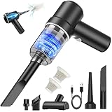 Zabatoco Handstaubsauger Akku Kabellos mit 2 Waschbar HEPA-Filter,2 in 1 Staubsauger Gebläse Für Auto, Küche, Haus & Tierhaar Reinigung,Aufladbar Tragbar Leicht Akkustaubsauger,4000mAh,8000Pa
