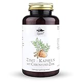 KRÄUTERHANDEL SANKT ANTON Zimt Kapseln, 180 Kapseln, 400 mg Zimt Extrakt Tagesdosis, Hochdosiert mit Chrom & Zink, Deutsche Premium Qualität