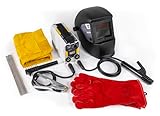 GYS, GYSMI 160 A, Schweißgerät mit überzogener Elektrode, 160 A, einphasig, 230 V (MMA), mit LCD-Maske TECHNO 11, Elektrodenhalter, Massekabel, 10 Elektroden Ø 2,5 mm, Hammer/Bürste, Handschuhe