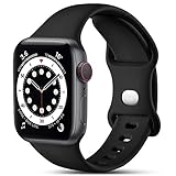 CeMiKa Kompatibel mit Apple Watch Armband 41mm 40mm 38mm 42mm, Ersatz Silikon Sport Armbänder Kompatibel mit iWatch Armband Series 10 9 8 7 6 5 4 3 2 1 SE, Damen Herren, Schwarz