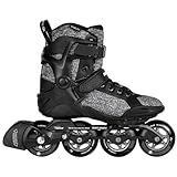 Powerslide Inline Skates Phuzion Radon Black White 80, Unisex für Herren und Damen in Schwarz/Grau, 80mm/85A Rollen, ABEC 5 Pro Kugellager, Art. nr.: 901975