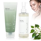 Heartleaf Reinigungsschaum Gesicht + Cleansing Oil, Gesichtsreinigung Schaum 150 ml + Oil Cleanser 200 ml, Reinigungsöl Gesicht und Cleansing Foam, Heartleaf Pore Control Cleansing Oil