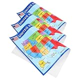 SWOOMEY 3 Stück Teiliges Usa Karten Poster Laminierte Usa Wandkarte Langlebig und Farbintensiv Pädagogisch für Kinderzimmer Klassenzimmer und Büro Dekorativ und Vielseitig Einsetzbar