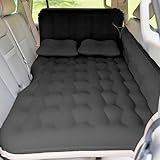Vinteky Luftmatratze mit Rückenlehne, Zusatzmatratze, aufblasbares Kissen, Zusatzmatratze für SUV, multifunktional, mit Luftpumpe und Kissen für Camping (schwarz)