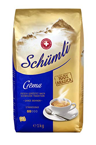 Schümli Crema Ganze Kaffeebohnen 1kg - Stärkegrad 2/5 - UTZ-zertifiziert