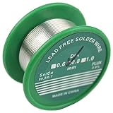 20g Lötdraht 0.8 mm Bleifrei,Lötzinn Entkernt Lötzinn Kolophonium Niedrigschmelzender Kern Lötdraht Bleibedrahtet Sn99,3 Cu0,7 zum Elektrolöten und Heimwerken