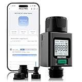 RESTMO Intelligenter Wasserzähler mit Bildschirmbeleuchtung, Messung Gallone/Liter Verbrauch & Durchflussrate, ideal für Gartenbewässerung Sprinkler & Gartenbrause - APP Control Connection