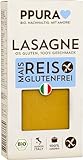 PPURA Bio Lasagne aus Reis & Mais - Glutenfrei | 250g Pasta | 100% Natürlich, Ohne Farb- & Konservierungsstoffe | Original Italienische Nudel-Platten | Bronzeverfahren | Zero Foodwaste