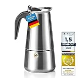 Coffee Fox® Espressokocher aus Edelstahl - Kaffeebereiter Kaffeekocher Espresso-Kanne (4 Tassen - 200 ml)