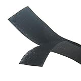 Schwarzes Klettband-Set zum Aufnähen mit nicht klebender Rückseite aus Nylongewebe, 5 cm - 1 m