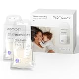 Momcozy Muttermilch-Aufbewahrungsbeutel, 120 Stück Temperaturfühlende Verfärbung, Einweg-Milch-Aufbewahrungstasche Mit 180 mL, Selbststehend, Auslaufsicher