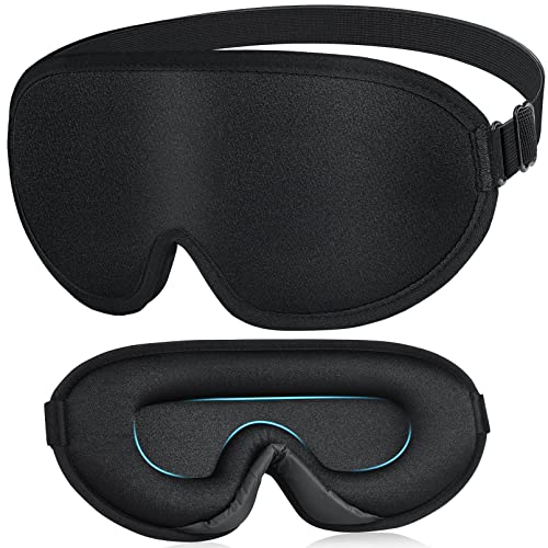 SOGCASE Schlafmaske aus Baumwolle Weiche und Atmungsaktive 3D Konturierte Licht Blockierendes Nachtmaske Augenmaske Schwarz