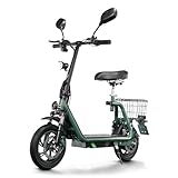 TWOFISH E Scooter mit Straßenzulassung(EEC), Elektroroller für Erwachsene mit 48V 13Ah Akku, 30 km Reichweite, Elektro Scooter mit 12 Zoll Reifen, 3 Geschwindigkeiten, M5-PRO-E (Grün)