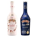 Baileys Strawberries & Cream und Baileys Chocolate Bundle, Irish Cream Likör, 17 Prozent vol (500 ml) + 15,7 Prozent vol (500 ml), perfekt für Erdbeer- und Schokoladenfans