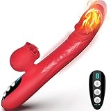 PINTLE 5 in 1 Dildo Vibrator G Punkt Vibratorensets Sex Spielzeug für die Frau, mit 7 Teleskopmodi 7 Zungenleckmodi Heizfunktion Vibrator Klitoris Stimulator massagestab Sex Toys für Frau Paare solo