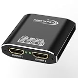 RedStar24 HDMI Splitter 4K@60Hz, 1 In 2 Out HDMI Verteiler Aluminium, unterstützt HDCP, 4K, 3D, UHD, 1080P - Kompatibel mit Xbox, PS4, PS3, Roku, Blu-Ray-Player, Firestick, HDTV und Apple TV