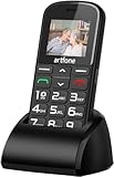 artfone 182 Seniorenhandy ohne Vertrag | Seniorenhandy mit großen Tasten | Dual-SIM-Handy für Senioren mit Notruftaste | 1.77-Zoll AMOLED-Display | 1400 mAh Batterie