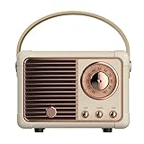 Balrbex Retro-Bluetooth-Lautsprecher HM11, Klassischer Retro-Musik-Player, Stereo-Sound, Tragbarer Mini-Musik-Player, Beige