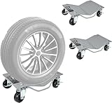 NAIZY Motorrad Rangierhilfe PKW Multi Transportroller 4er Set Traglast bis 1100lbs/Stück Rangierroller Rangierheber Wagenheber mit Stahlrollen, für Auto PKW LKWs