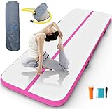 H2OSUP Air Matte Track Tumbling Matte Gymnastikmatte Turnmatte, 2/3/4/5M Aufblasbare Gymnastik Air Matte für Fitness/Outdoor/Yoga/Training Usw (Pink 3m)