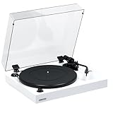 Fluance RT82 Reference High Fidelity Vinyl Turntable Record Player with Ortofon OM10 Cartridge, Speed Control Motor, High Mass MDF Wood Plinth, Vibration Isolation Feet - Piano White