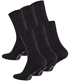 CC Clark Crown 6 Paar Bambus Socken Edel und Modern, ohne drückende Naht, Schwarz Uni, Gr. 43-46