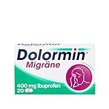Dolormin® Migräne – zur Behandlung von Kopfschmerzen bei Migräneanfällen mit und ohne Aura – 20 Tabletten