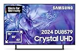 Samsung Crystal UHD 4K DU8579 Fernseher 75 Zoll, TV mit Dynamic Crystal Color, 4K Upscaling, AirSlim Design, Smart TV, GU75DU8579UXZG, Deutsches Modell
