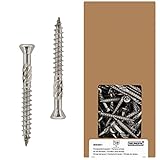 HELPMATE – Terrassenschrauben 5x50 Edelstahl A2 Rostfrei – 200 Stück Dielenschrauben + 1 T25 Bit – Terrassendielen Schrauben für Außenbereich (Terrassenbau, Gartenhäuser, Bauholzkonstruktionen etc.)
