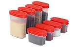 Signoraware Premium Gewürzboxen Aufbewahrungsboxen für Gewürze in groß und klein mit praktischen Streuer aus BPA-Freiem Plastik luftdichtes Vorratsdosen Set für die Küche - 8er Pack