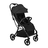 MoMi Kinderbuggy PAOLA mit automatischem Faltsystem, bis 22 kg Körpergewicht, 5-Punkt-Sicherheitsgurt, Einkaufskorb bis 2 kg, alle 4 Räder mit Stoßdämpfung, Halterung für eine Trinklasche