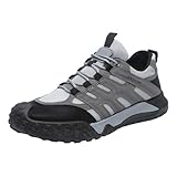 Outdoor-Wanderschuhe für Herren, rutschfest, atmungsaktiv, breite Passform, Schnürschuhe, Sommer, Netzstoff, Outdoor-Wandern, Sportschuh, lässig, tragbar, Arbeitsschuh, bequeme Trekkingstiefel, grau