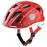 Alpina Kinder Fahrradhelm Leichter, Sicherer & Bruchfester FC Bayern Fahrradhelm Mit Optionalen LED-Licht Für Kinder, FCB Gloss, 47-51cm