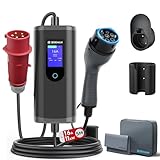 bokman Typ 2 Ladekabel mit CEE Stecker, 5 Meter | 6-16A | 11kW | 3-Phasig | IP65 Wasserdicht, Tragbares EV-Ladegerät und Mobile Wallbox Ladestation für IEC 62196-2 mit Tragetasche & Mikrofaserhandtuch